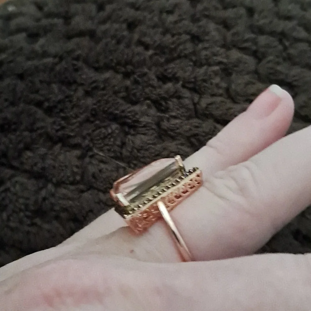 Morganite Quartz Triplet & Natural Coffee Zircon Halo Ring